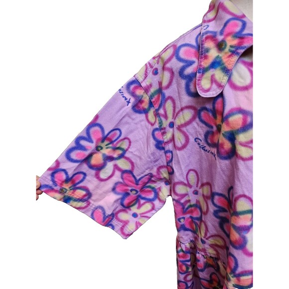 Collusion Floral Twill Button Down Smock Dress Plus Size 18 Flower Child Boho - Picture 3 of 9